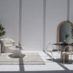 Artemisia White Quartz Irregular Coffee Table With Dual Base