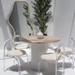 Cornelia Silver Travertine Dining Table (4 Base Colors)