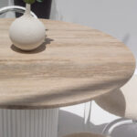 Cornelia Silver Travertine Dining Table (4 Base Colors)