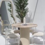 Cornelia Silver Travertine Dining Table (4 Base Colors)