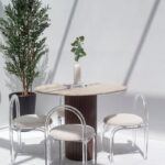 Cornelia Silver Travertine Dining Table (4 Base Colors)