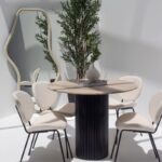 Cornelia Silver Travertine Dining Table (4 Base Colors)