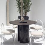 Orithyia Brown Dekton Dining Table with Marquina Base