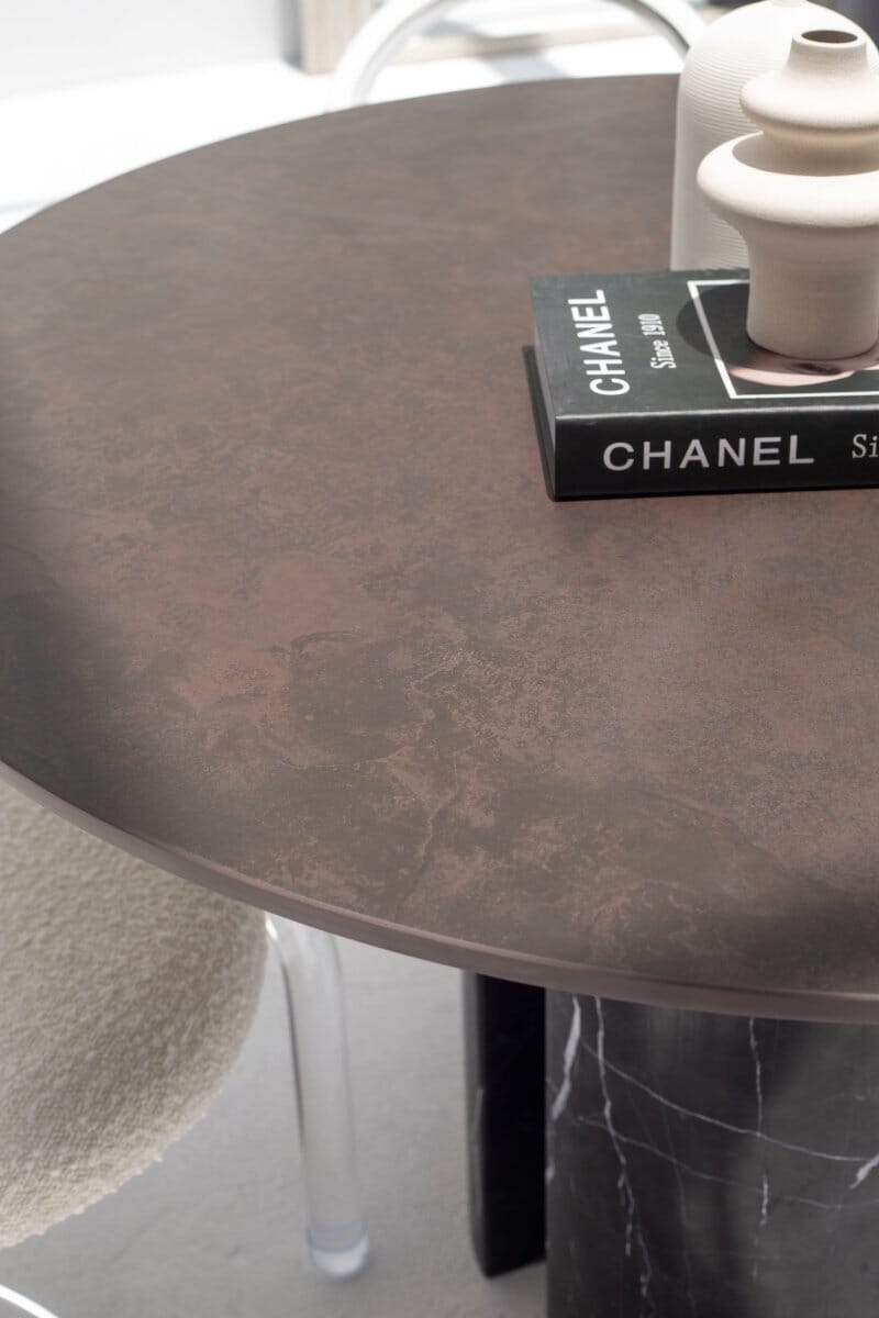 Orithyia Brown Dekton Dining Table with Marquina Base - Image 2