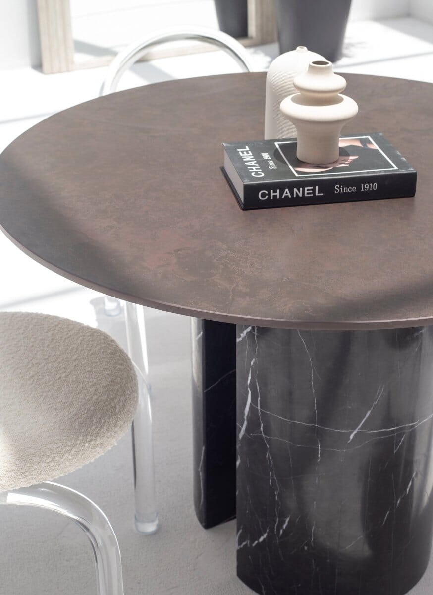 Orithyia Brown Dekton Dining Table with Marquina Base - Image 3