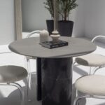 Orithyia Grey Dekton Dining Table with Marquina Base