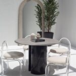 Orithyia Grey Dekton Dining Table with Marquina Base