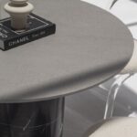 Orithyia Grey Dekton Dining Table with Marquina Base