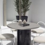 Orithyia Grey Dekton Dining Table with Marquina Base
