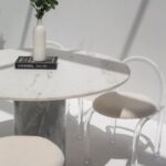 Cynthia White Marble Dining Table With Bianco Joya Base