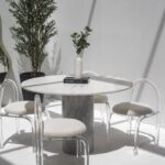 Cynthia White Marble Dining Table With Bianco Joya Base