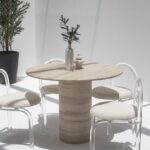Pelagia Travertine Dining Table