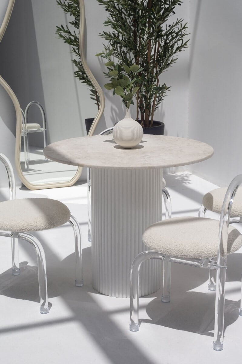 Cornelia Oryx Marble Dining Table (3 Base Colors) - Image 4