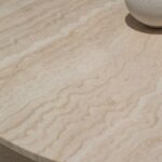 Cornelia White Travertine Top Dining Table (4 Base Colors)