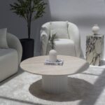 Petronia White Travertine Coffee Table (4 Base Colors)