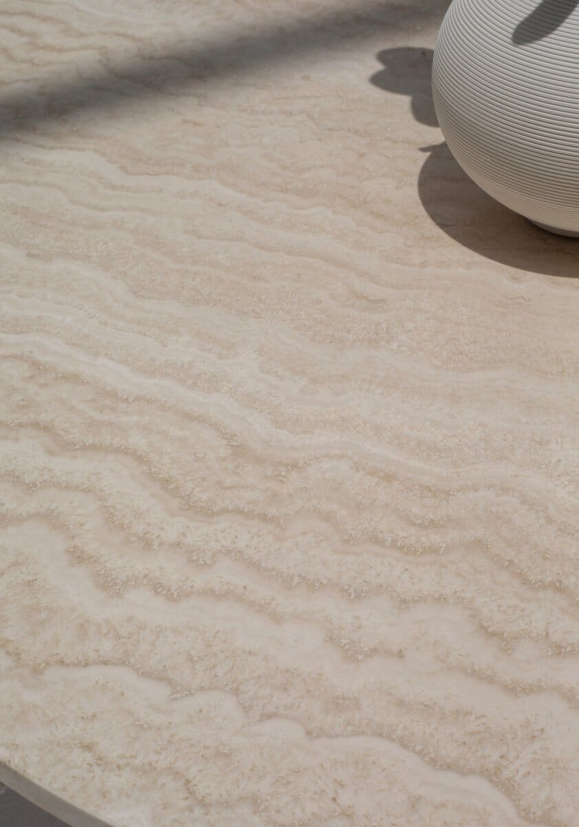 Petronia White Travertine Coffee Table (4 Base Colors) - Image 3