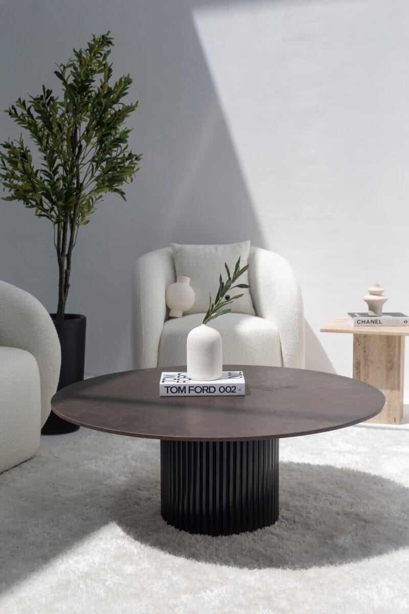 Petronia Brown Dekton Coffee Table (4 Base Colors) - Image 4