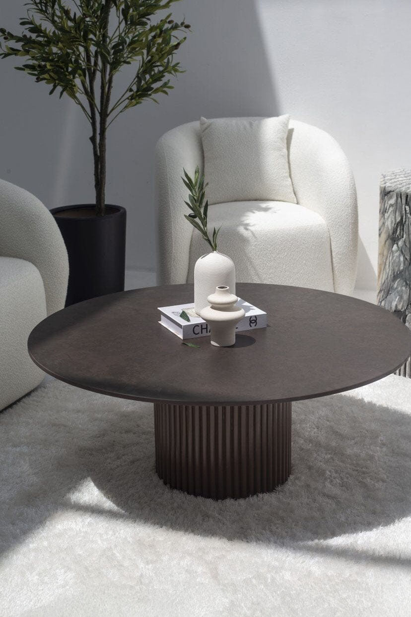 Petronia Brown Dekton Coffee Table (4 Base Colors) - Image 7