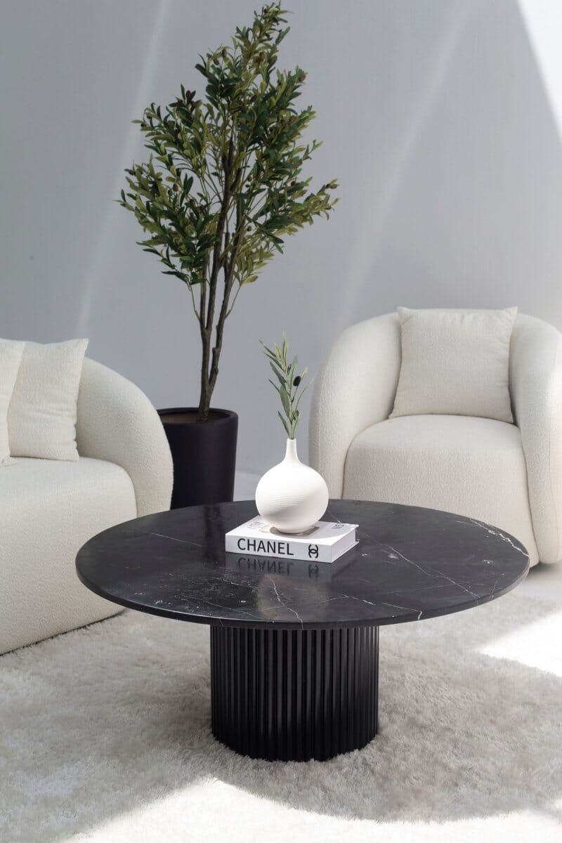 Petronia Black Marquina Coffee Table (4 Base Colors) - Image 2