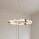 Ethereal Waves: Fabric and Metal Ceiling Lamp