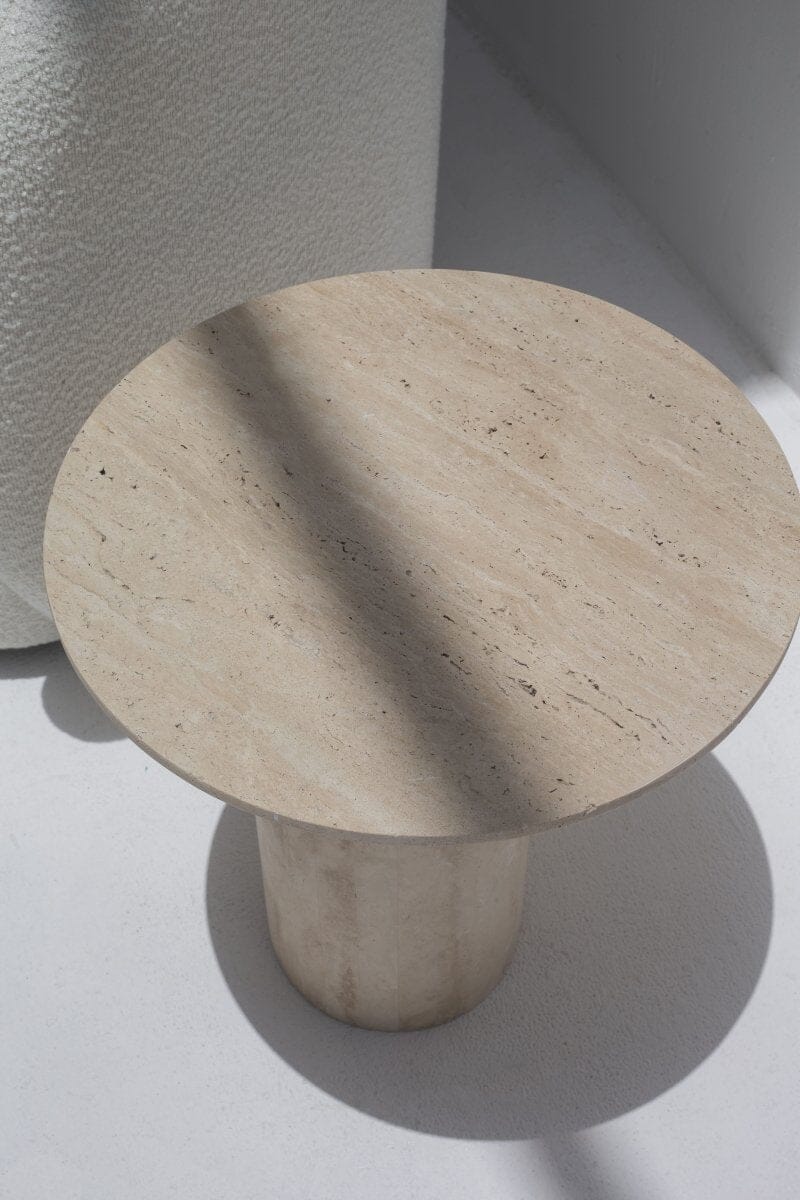 Harriet Travertine Side Table - Image 3