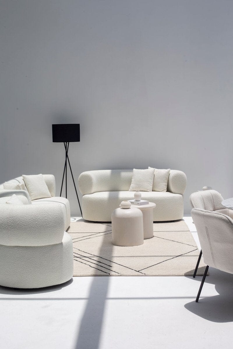 Odelia Off-White Bouclé Sofa 2 Seater - Image 6