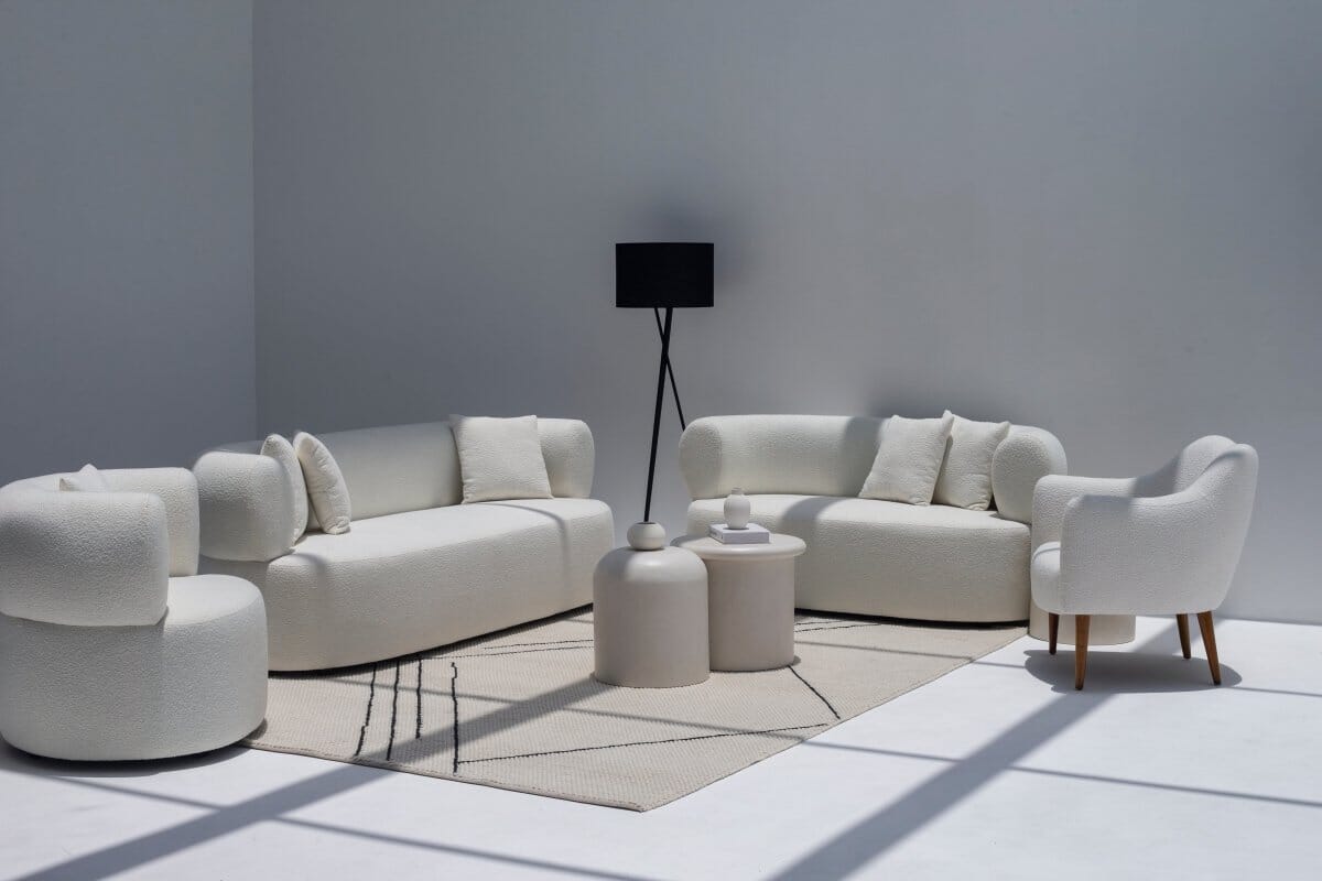 Odelia Off-White Bouclé Sofa 2 Seater - Image 8