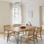 Laronia Dark Acacia Dining Table With Pin Shape Legs