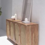 Naevia Rattan Doors Acacia Wood Sideboard