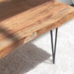 Pariel Dark Acacia Coffee Table with Hairpin Legs