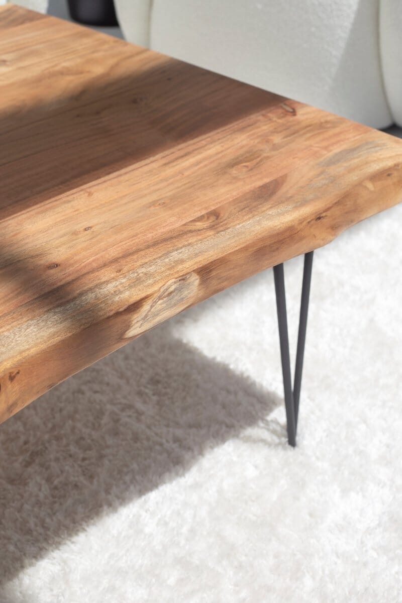 Pariel Dark Acacia Coffee Table with Hairpin Legs - Image 2