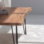 Pariel Dark Acacia Coffee Table with Hairpin Legs