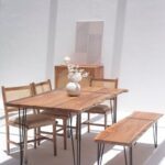 Azelia Dark Acacia Dining Table With Hairpin Legs