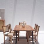 Theresa Dark Acacia Dining Table With Metal Legs