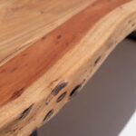 Theresa Dark Acacia Dining Table With Metal Legs
