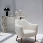 Kent Boucle Armchair with Irregular Top