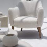Kent Boucle Armchair with Irregular Top