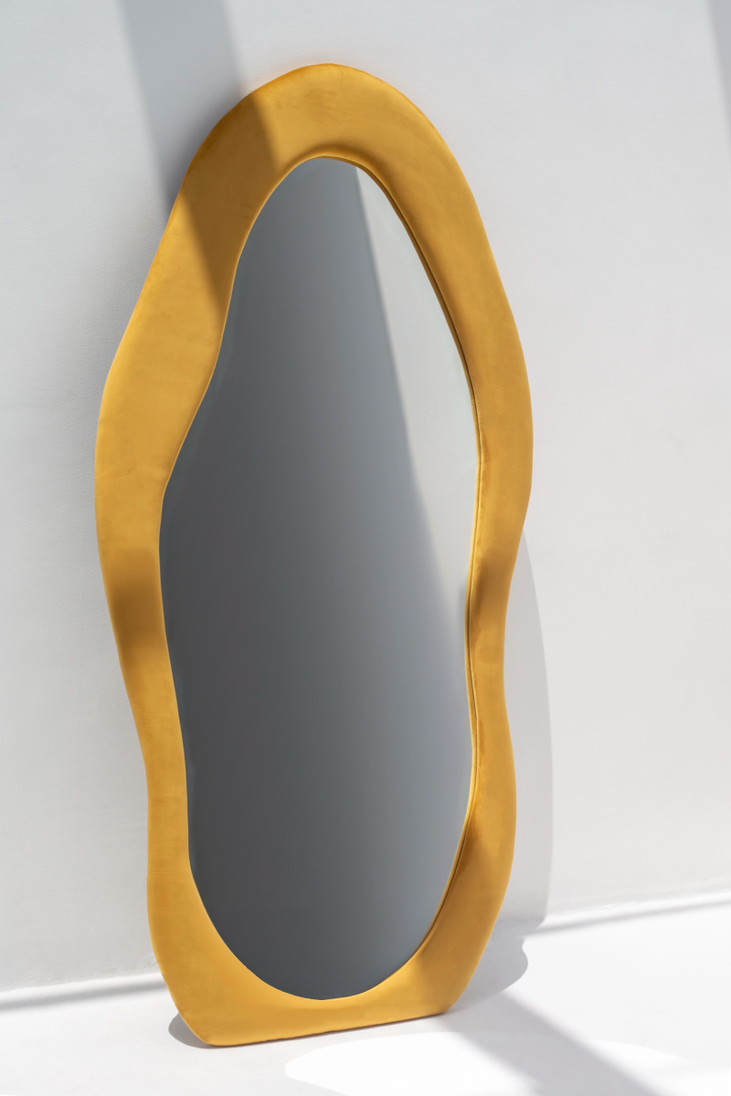 Roxana Mustard Squiggly Flannelette Mirror (200x100CM) - Image 3