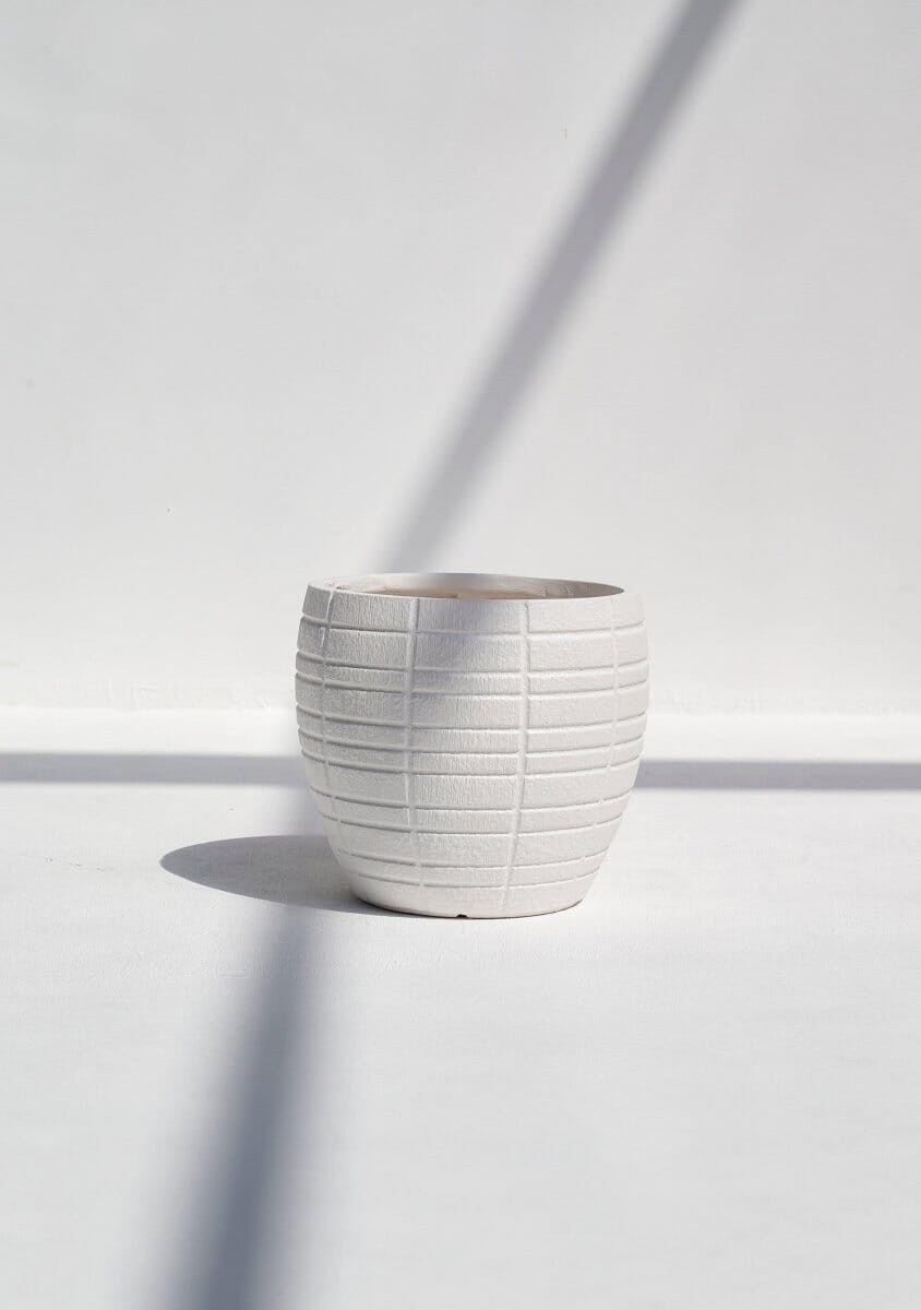 Off-White Grid Texture Pot - Image 2