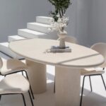 Sylvette Off White Speckled Microconcrete Dining Table