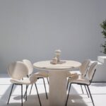 Sylvette Off White Speckled Microconcrete Dining Table