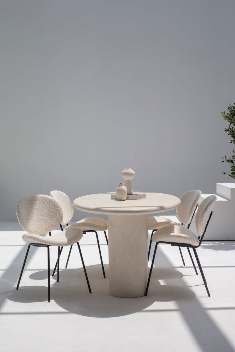 Sylvette Off White Speckled Microconcrete Dining Table - Image 3