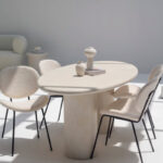 Sylvette Off White Speckled Microconcrete Dining Table