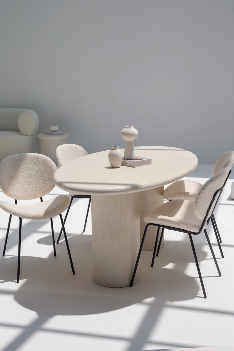 Sylvette Off White Speckled Microconcrete Dining Table - Image 5