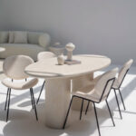 Sylvette Off White Speckled Microconcrete Dining Table