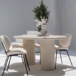 Sylvette Off White Speckled Microconcrete Dining Table