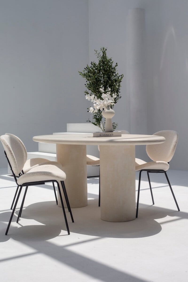 Sylvette Off White Speckled Microconcrete Dining Table - Image 9