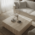 Felicity Beige Unfilled Travertine Square Coffee Table