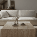 Felicity Beige Unfilled Travertine Square Coffee Table