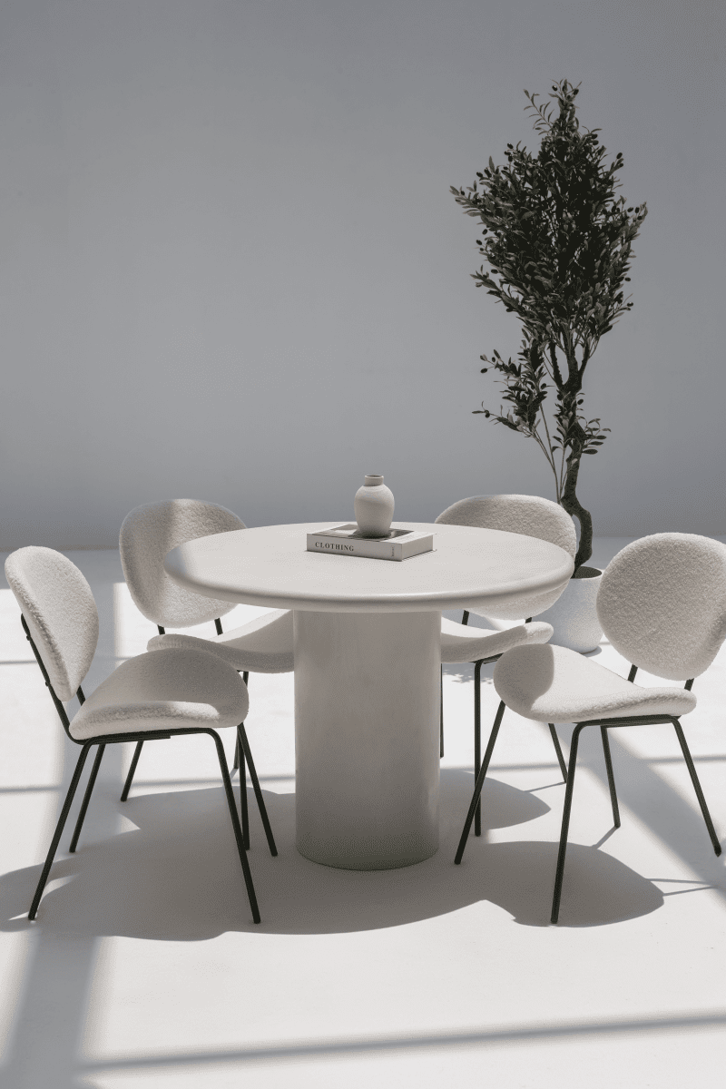 Mireille Off White Microconcrete Dining Table